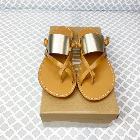 NIB Soludos Slotted Thong Sandal Metallic Platinum - Picture 10 of 14